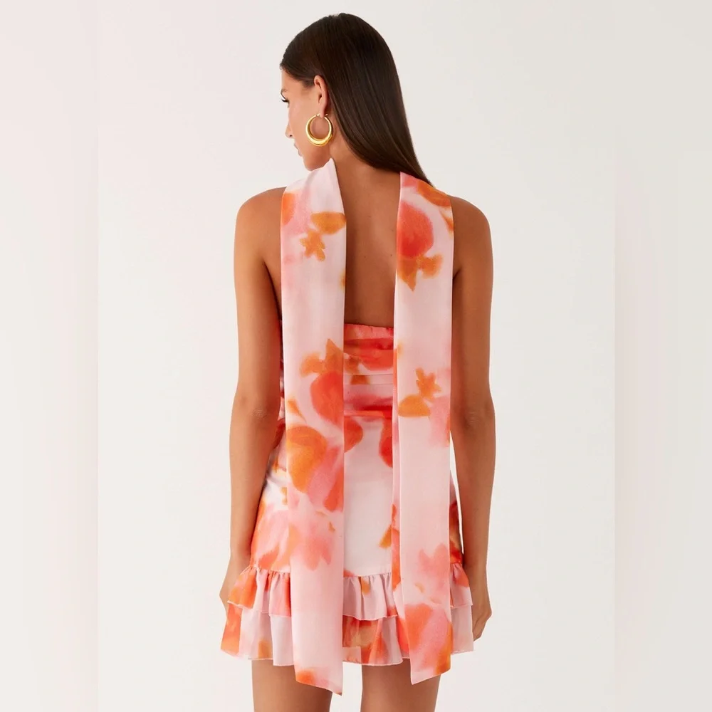 Beautiful Peppermayo strapless floral mini dress with neck scarf new with tag - Picture 2 of 7